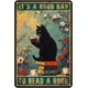 thumbnail image 1 of It'S A Good Day To Read A Book Black Cat Sign Funny Metal Tin Sign Wall Decor for Home Yard Office Kitchen Outdoor 12×8 Inch, 1 of 5