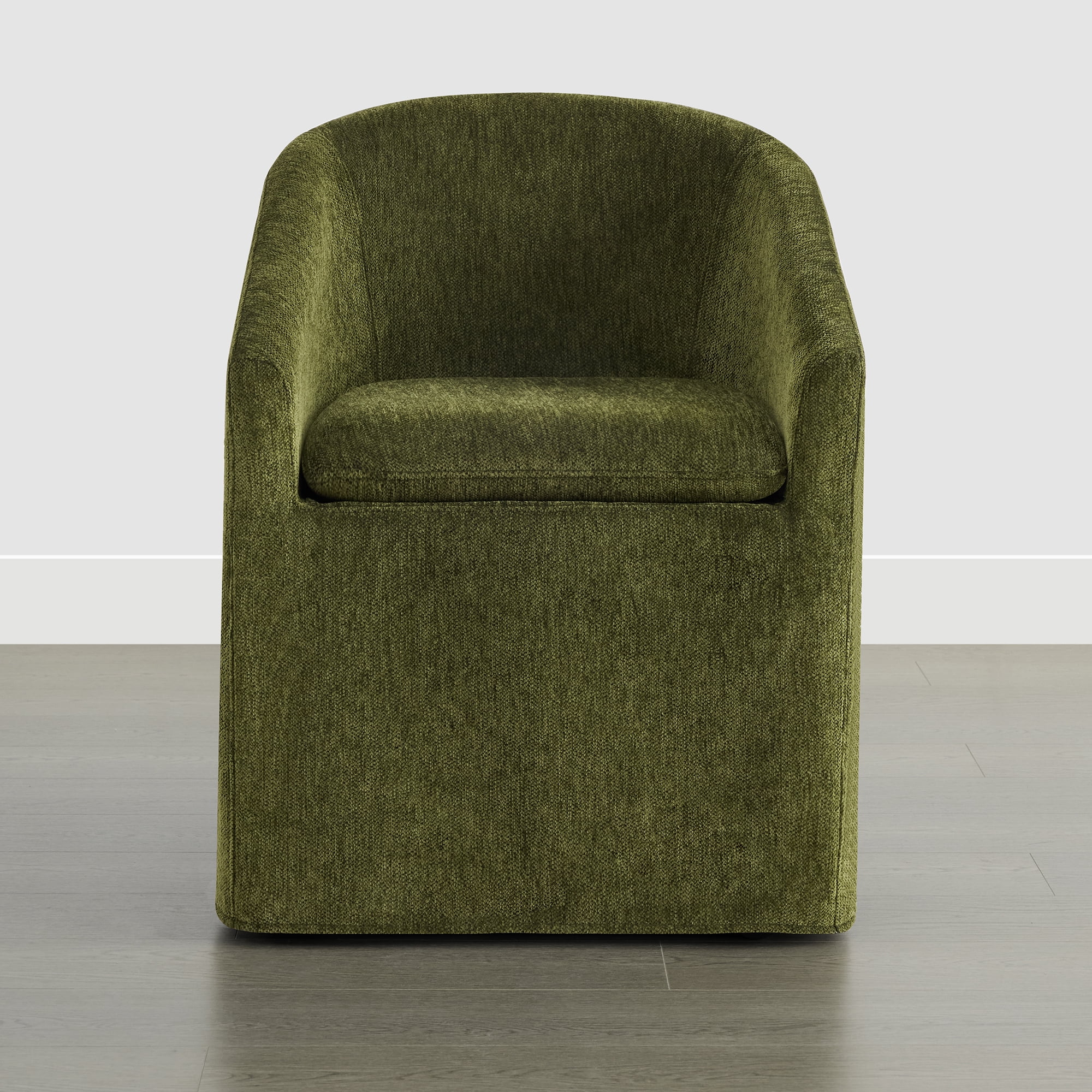 Spruce & Spring Dining Chair with Removable Slipcover and Casters, Single, Green