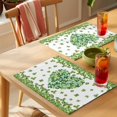 thumbnail image 4 of St Patrick's Day Placemats Set of 8 Watercolor Shamrock Love Lucky Leaf Green Place Mats Indoor Wipeable Table Mats Washable Dining Table Placemats for Kitchen Holiday Party Home Decor 13x19 Inch, 4 of 9