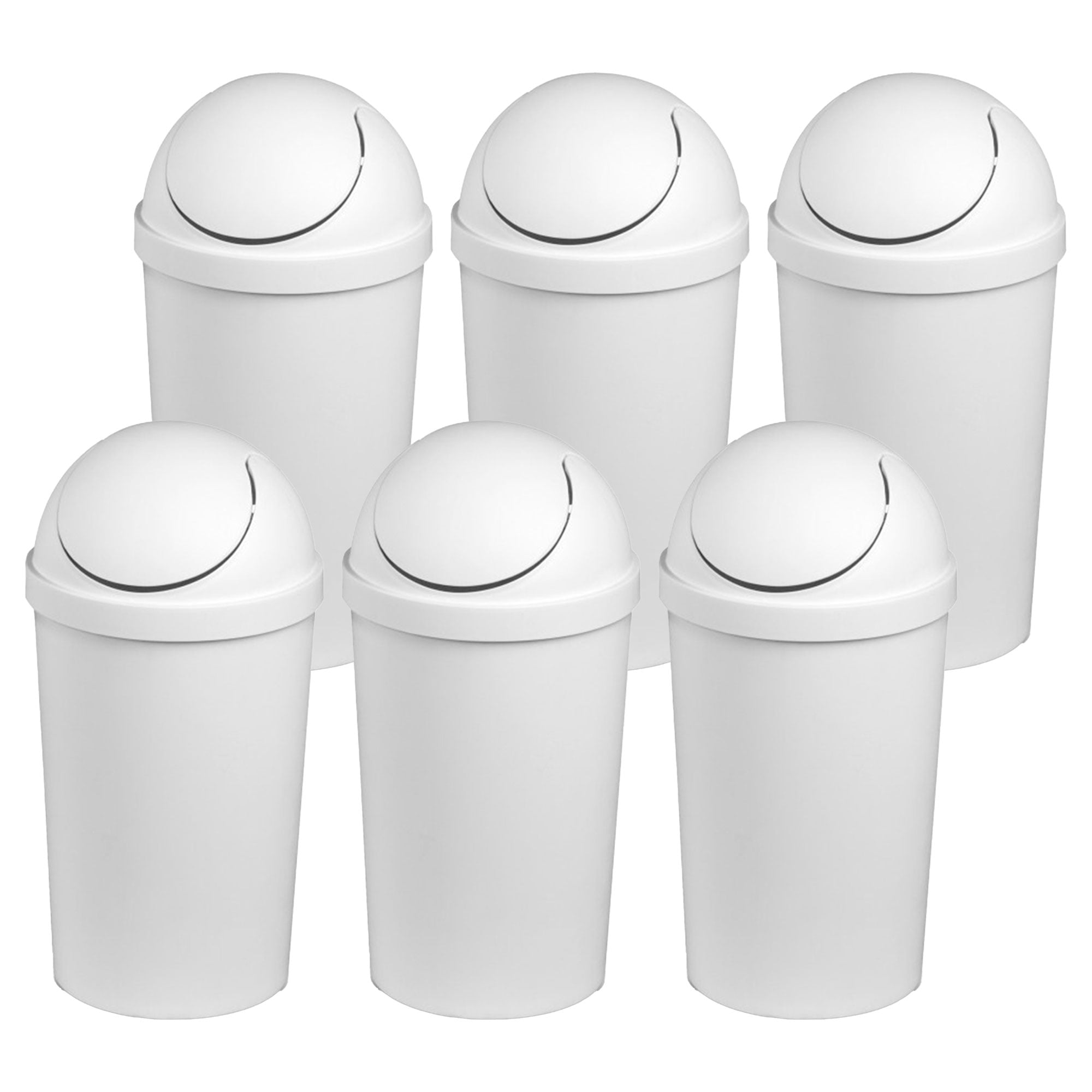 Sterilite 10838006 3 Gallon Round Swing Top Plastic Wastebasket