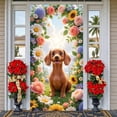 thumbnail image 3 of Green Polka Dot Spring Banner White Bearded Spring Display Pink Peony Yellow Daisy Floral Backdrop for Spring Party Garden Decoration Outdoor Event, 3 of 9