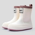 thumbnail image 2 of Gubotare Toddler Rain Boots Toddler Kids Rain Boots for Boys Girls Easy-on Lightweight Waterproof Rainboots Baby (White,Big Kids 2.5), 2 of 6