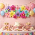 thumbnail image 6 of 18 Pcs Paper Flower Fan Decorations, Springtime Party Decor, Layered Paper Fans, Reusable Hanging Classroom Decorations, Birthday Wedding Event Backdrop Multicolor, 6 of 6