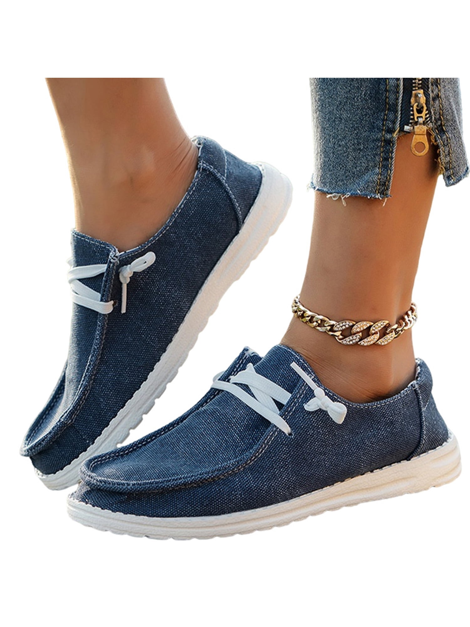 Women Slip On Loafers Casual Flat Shoes Walking Sneakers Breathable Shoe Comfort 