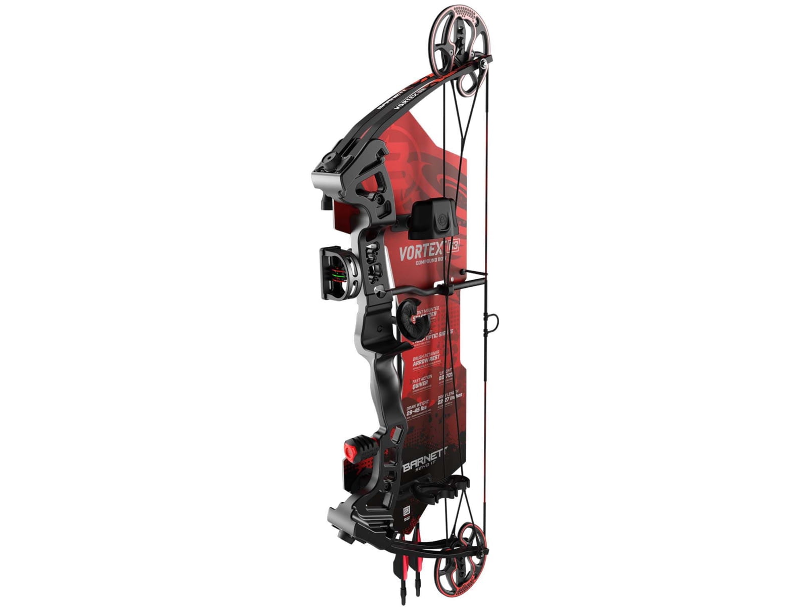 Barnett G3 Compound Bow Package, Right Hand, 29-45 lbs, 22-27 in, Black