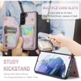thumbnail image 2 of For Samsung Galaxy S21 Plus Case with Card Holder, for Samsung S21 Plus Wallet Case for Women Men with RFID Blocking, Durable Kickstand Shockproof Case for Galaxy S21 Plus 5G,Red, 2 of 6