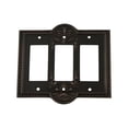 thumbnail image 1 of Nostalgic Warehouse 719643 Plaque Switch Prairies avec Triple Bascule, Bronze Intemporel, 1 of 1