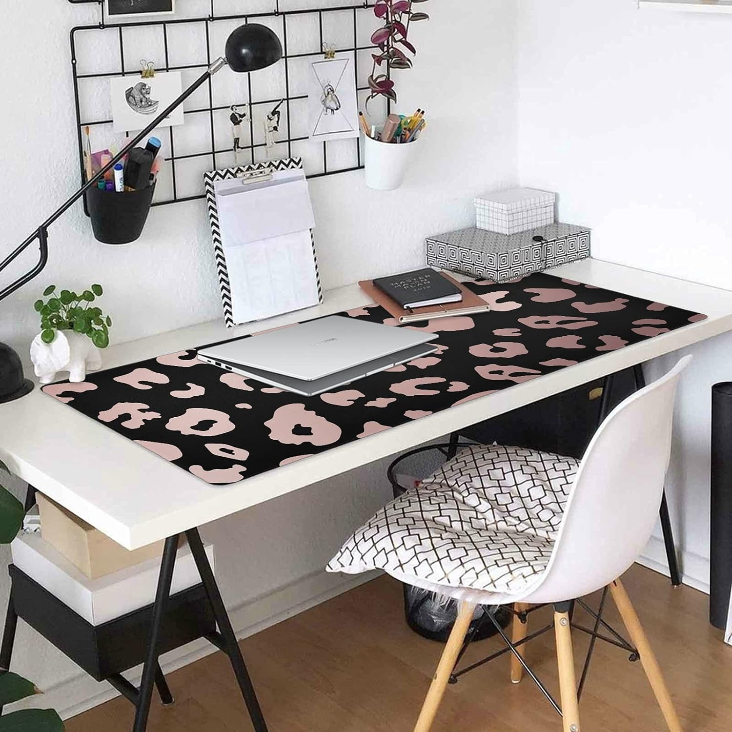 Rose Gold Leopard Print Animal Cheetah Large Gaming Mouse Pad Big Mousepad Mice Keyboard Mat with Non-Slip Rubber Base for Computer Laptop Home & Office, 31.5 X 15.7 inch