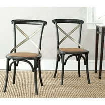 SAFAVIEH Eleanor X-Back Bistro Rustic Side Chair, Distressed Hickory, Set of 2