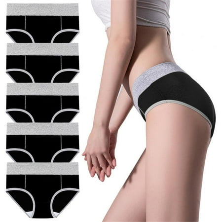 

Cotton Medium High Waist Underwear Women Soft Briefs Comfy Breathable Ladies C Section Panties Multipack 5 Pack