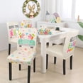 thumbnail image 4 of Happy Easter Chair Covers Set of 6 Bunny Rabbits Dining Chair Seat Cover Stretch Removable Egg Chair Slipcover Protector for Easter Dining Room Kitchen Home Decor, 4 of 6