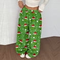 thumbnail image 2 of Women's Casual Christmas Print Elastic Waist Loose Fit With Plush Wide Leg Pants, 2 of 2