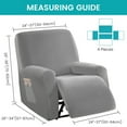 thumbnail image 2 of SHANNA Stretch Recliner Chair Cover Sofa Slipcover, 1 Seater Armchair Cover Furniture Protector, Light Grey, 2 of 8