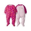 Gerber Baby & Toddler Girls Microfleece Blanket Sleeper Pajama, 2-Pack (0/3 Months-5T)