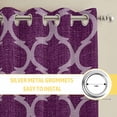 thumbnail image 6 of Dark Purple Moroccan Kitchen Curtains Window Panels, Country Abstract Quatrefoil Lattice Insulated Window Treatment Curtain, Grommet Curtains for Bedroom/Living Room/Bathroom, 2 Piece 27.5"Wx39"L, 6 of 8