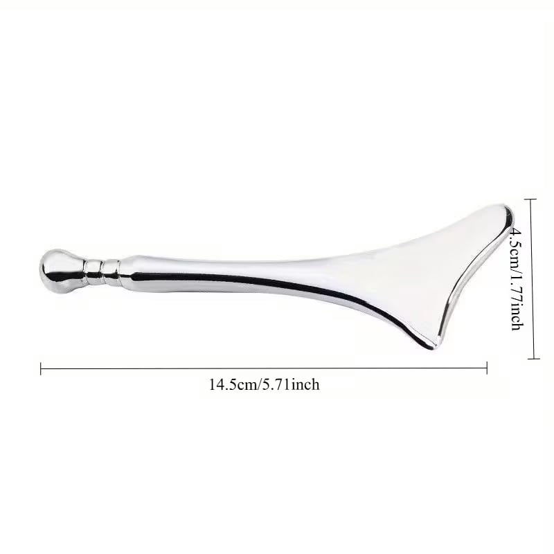 Stainless steel gua sha facial roller massager - ice point acupressor, suitable for dark circles, eye bags and sensitive skin