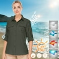 thumbnail image 5 of POENTAB Long Sleeve Casual Shirts for Women Button Down Quick Dry Hiking Fishing Work Shirt UPF 50+ UV Sun Protection Summer Fall Tops, 5 of 7