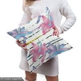 thumbnail image 5 of Ambesonne Lily Pattern Fabric by the Yard Upholstery, Botany Floral Boho Art, 5 Yards, Hot Pink Pale Azure Blue, 5 of 5