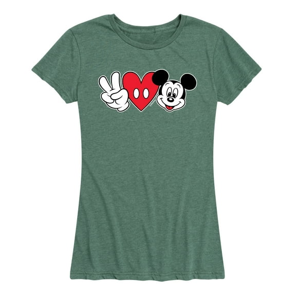Disney - Peace Love Mickey - Women's Short Sleeve Graphic T-Shirt
