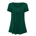 thumbnail image 3 of Cathalem Hauts d'Été pour Femmes Imprimé Rétro Tops de Fête Décontracté Manches Courtes Tee, Vert TG, 3 of 4
