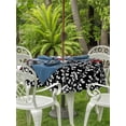 thumbnail image 4 of Outdoor Tablecloth with Umbrella Hole Zipper Black Red Round Tablecloth 60" Waterproof Outside Table Cloth Garden Floral Stripe Aesthetic Flower Boho Patio Table Cover Tablecloths for Picnic Party, 4 of 8