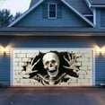 thumbnail image 3 of Skeleton Halloween Garage Door Cover Banner 16x7ft Halloween Garage Wall Decorations for Outdoor Home Yard Large Hanging Backdrop Party Decor, 3 of 6