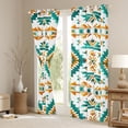thumbnail image 3 of Manfei Vintage Aztec Print Curtains Pack of 2 (42x84 Each),Rustic Farmhouse Cabin Curtains Blackout,White Cyan Orange Bedroom Curtains For Adults,Luxury Bedroom Decor, 3 of 6