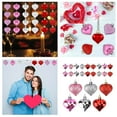 thumbnail image 4 of 24Pcs Valentine's Day Heart Shaped Ornaments - Romantic Red, Pink & Silver Hanging Decor for Tree, Wedding, Party & Home Decorations (6 Styles), 4 of 9