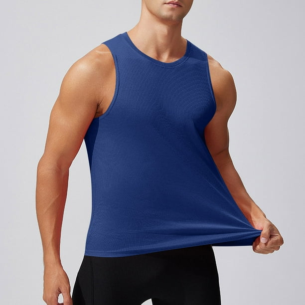 pstuiky Camisetas sin mangas para hombre, Chaleco deportivo informal sin mangas para hombre, de color liso, para verano, para hacer ejercicio, correr y entrenar Tops elegantes para mujer s