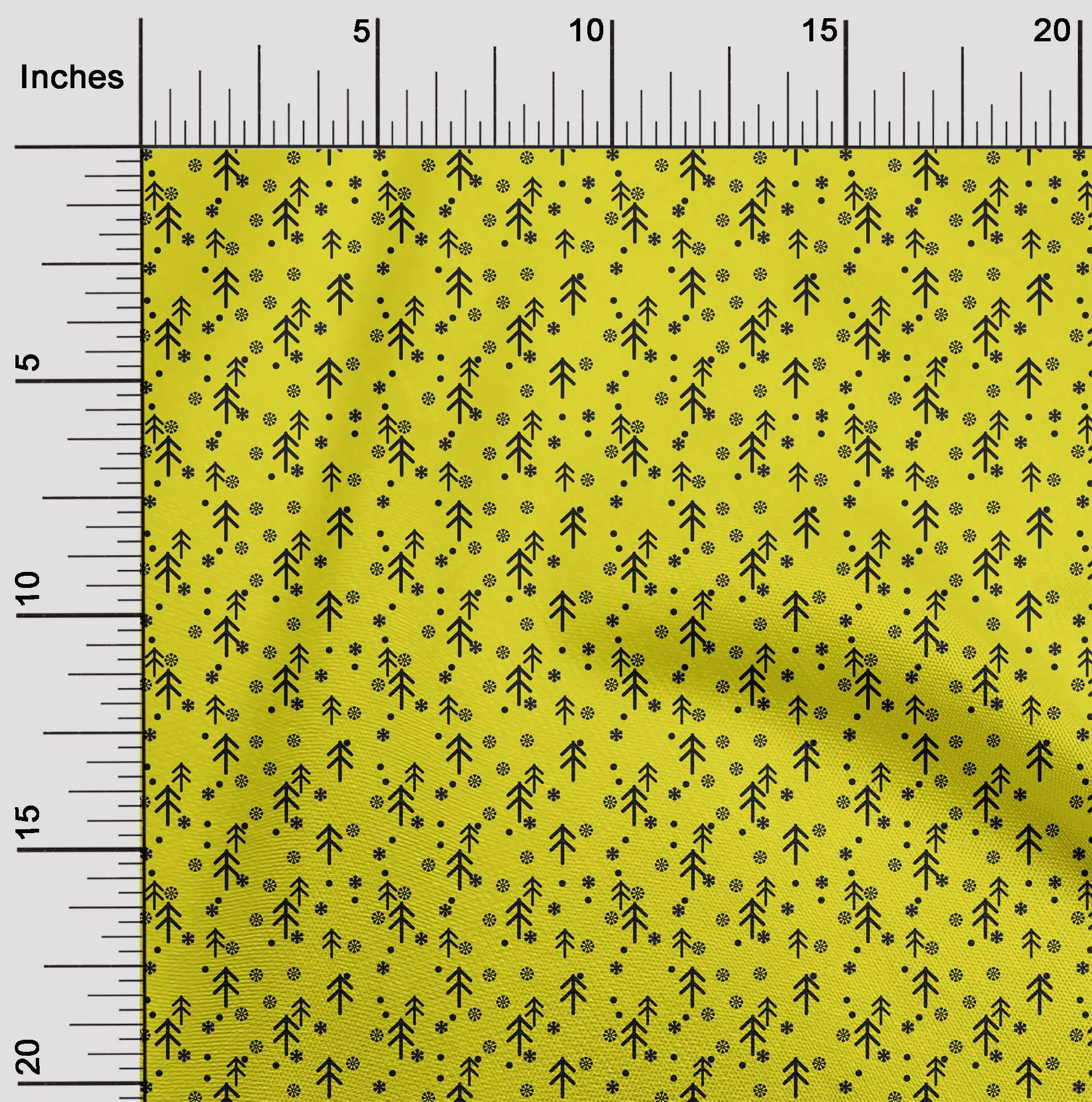oneOone Cotton Jersey Yellow Fabric Merry Christmas Sewing Material Print Fabric By The Yard 58 Inch Wide-VNZ