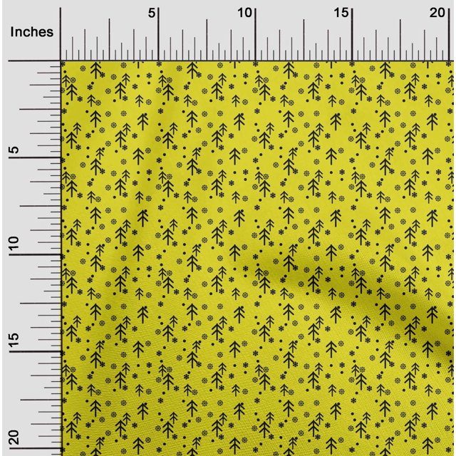 oneOone Rayon Yellow Fabric Merry Christmas Sewing Craft Projects Fabric Prints By Yard 56 Inch Wide-G1C