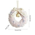 thumbnail image 4 of Yhmxh Christmas Hanging Ornaments Gold Bells, Christmas Tree Decoration with Red Bow, Small Plush Wreath Xmas Winter Party Hanging Decorations for Kitchen Cabinets, Window, Christmas Wreath Decor, 4 of 7