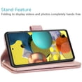 thumbnail image 4 of Case for Samsung Galaxy A71 5G Leather Flip Pouch Wallet Case Cover Folio [Kickstand] for Girls Women Phone Cases for Samsung Galaxy A71 5G Case - Rose Gold, 4 of 5
