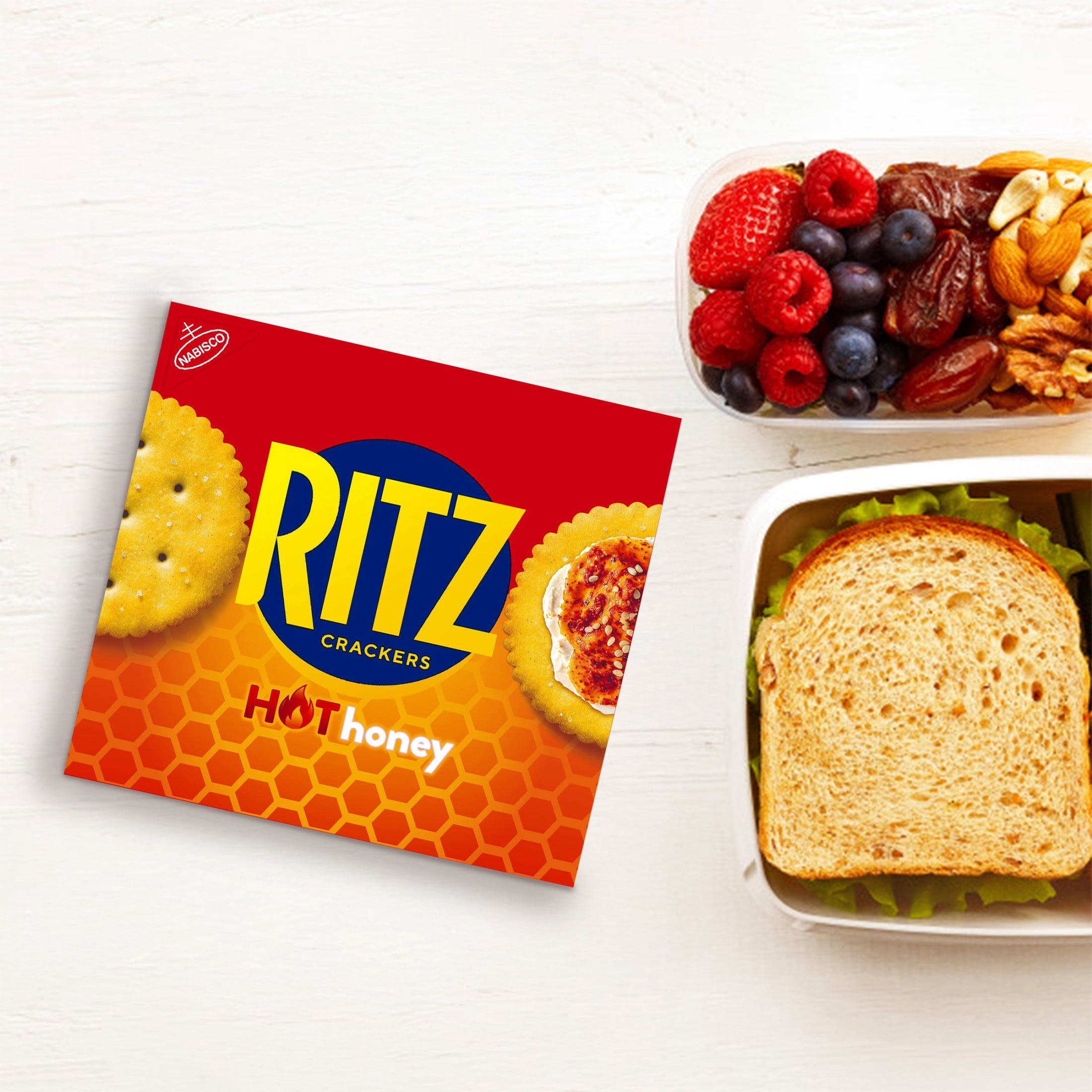 RITZ Hot Honey Crackers, Snacks for Kids and Adults, Lunch Snacks, 13.7 oz
