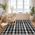thumbnail image 3 of Design&I 8'x10' Washable Area Rug Classic Grid Plaid Black White Checkered Geometric Border Design for Dining Room, Large Office, Lounge, Snag-Free, 3 of 7