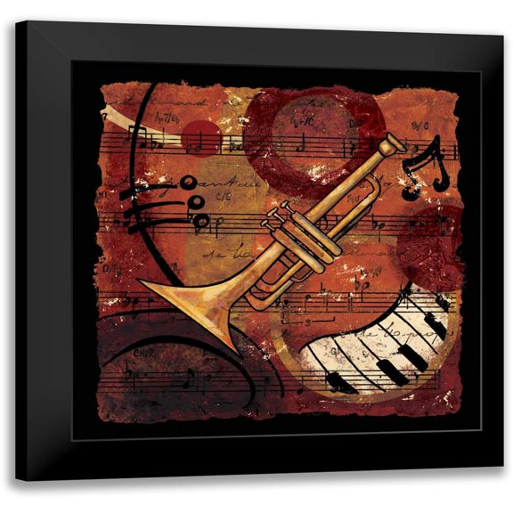 CW Designs Inc. 12x12 Black Modern Framed Museum Art Print Titled - Jazz Music II