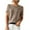 Khaki, variant on ShiShine Women's Short Sleeve Sweater O-Neck Pullover Winter Plain Relaxed Fit Business Casual Tops