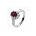 thumbnail image 3 of Gem Stone King 1.50 Ct Stunning 7X5mm Oval Created Ruby and CZ 925 Sterling Silver Ring, 3 of 3