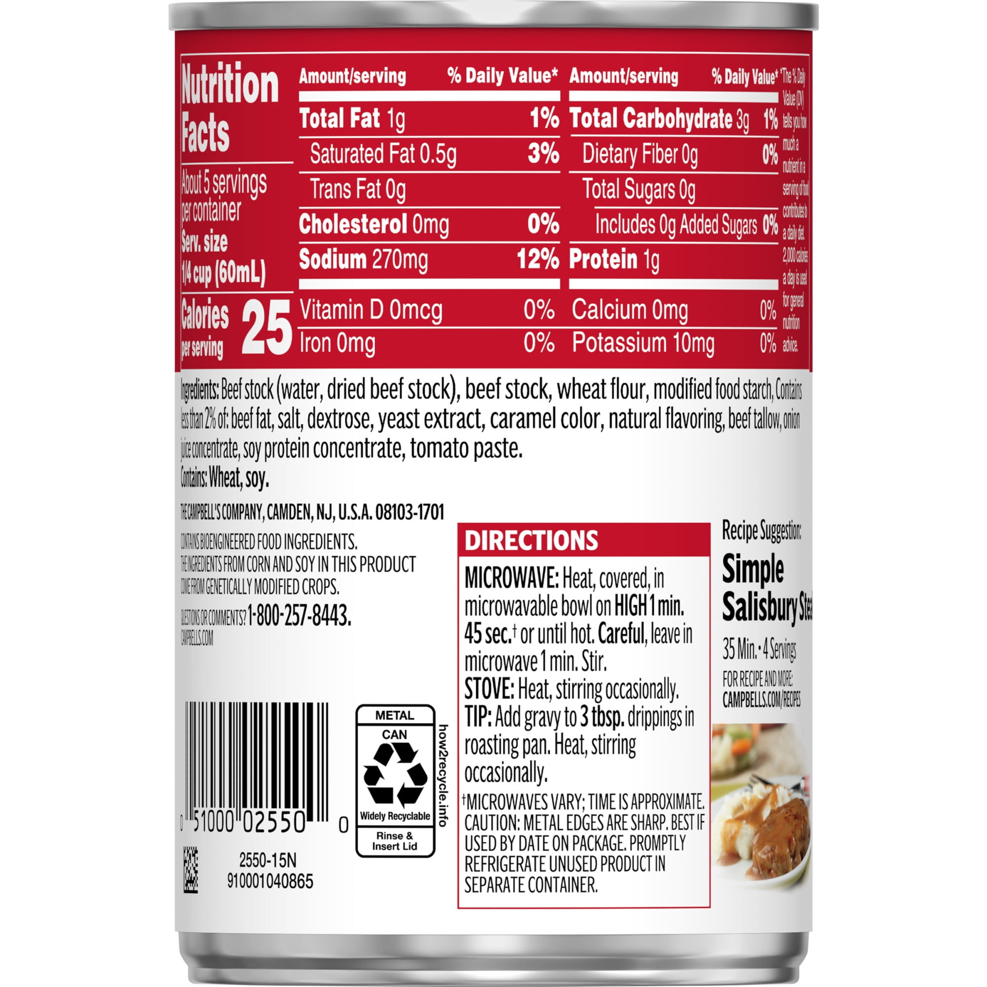 (12 pack) Campbell’s Beef Gravy, 10.5 oz Can