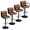 Yellowish Brown2, variant on Bar Stools Set of 2, PU Leather Adjustable Height 360° Swivel Barstools with Backrest and Armrests, Counter Height Bar Chairs for Kitchen Island, Bar, Dining Room, Reddish Brown