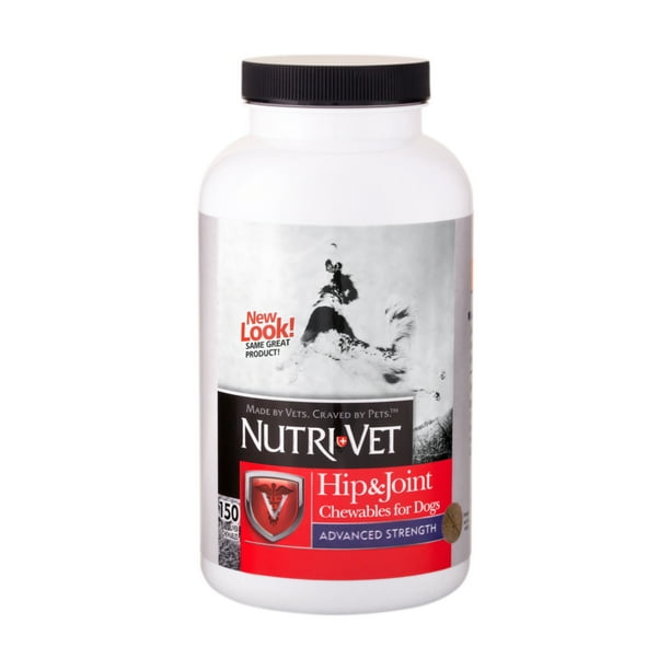 NutriVet Hip & Joint Advanced Strength Chewable Dog Supplements, 150 Count