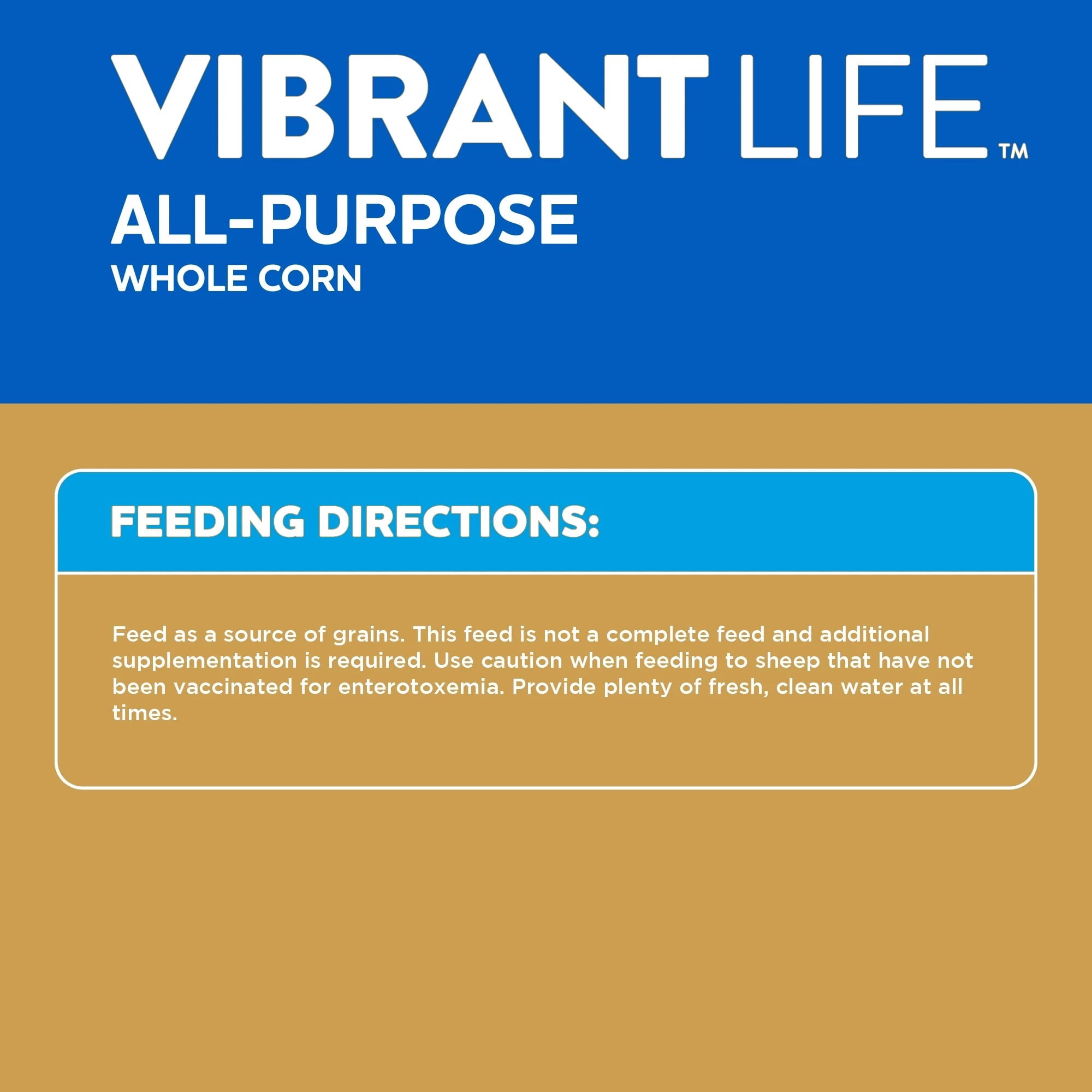 Vibrant Life All-Purpose Whole Corn, 40 lb Bag