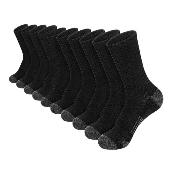 Besolor 5 Pairs Men's Athletic Crew Socks Breathable Wicking Sport Running Athletic Cycling Hiking Boot Socks