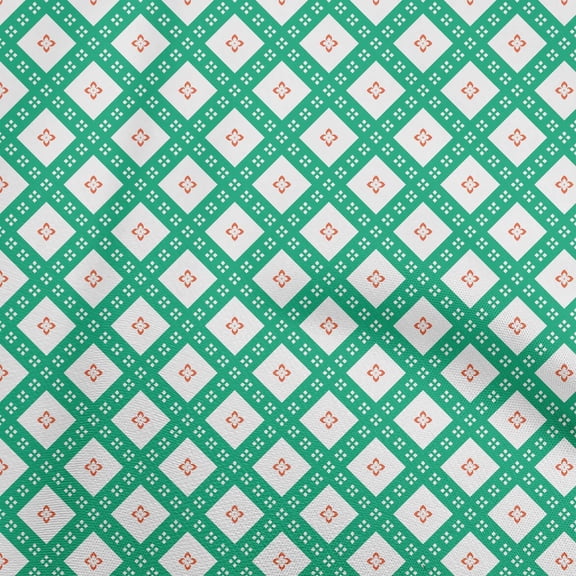 oneOone Cotton Poplin Green Fabric Block Diy Clothing Quilting Fabric Print Fabric By Yard 42 Inch Wide-TJ