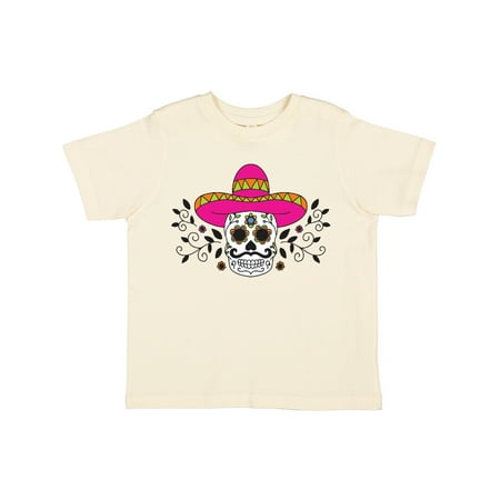 

Inktastic Sugar Skull Illustration with Floral Filigree Cinco De Mayo Gift Toddler Boy or Toddler Girl T-Shirt