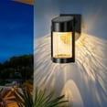 thumbnail image 2 of FKHouse Solar Outdoor Wall Lanterns, 2 Pack Outdoor Waterproof Lights Fixtures Wall Sconce with Glass for Patio, Garden, 2 of 8