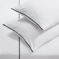 thumbnail image 3 of Brooklyn Loom Merrowed Edge Cotton Percale 100% Cotton Deep Pocket 4 Piece Queen Sheet Set in White and Black, All Season, Adult Size, OEKO-TEX Certified, 3 of 8