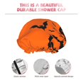 thumbnail image 3 of KLL Halloween Bats Pattern Shower Cap & Bath Cap for Women,Reversible Oversized Waterproof Shower Caps for all Hair Lengths,Elastic Reusable Bathing Hair Cap, 3 of 6