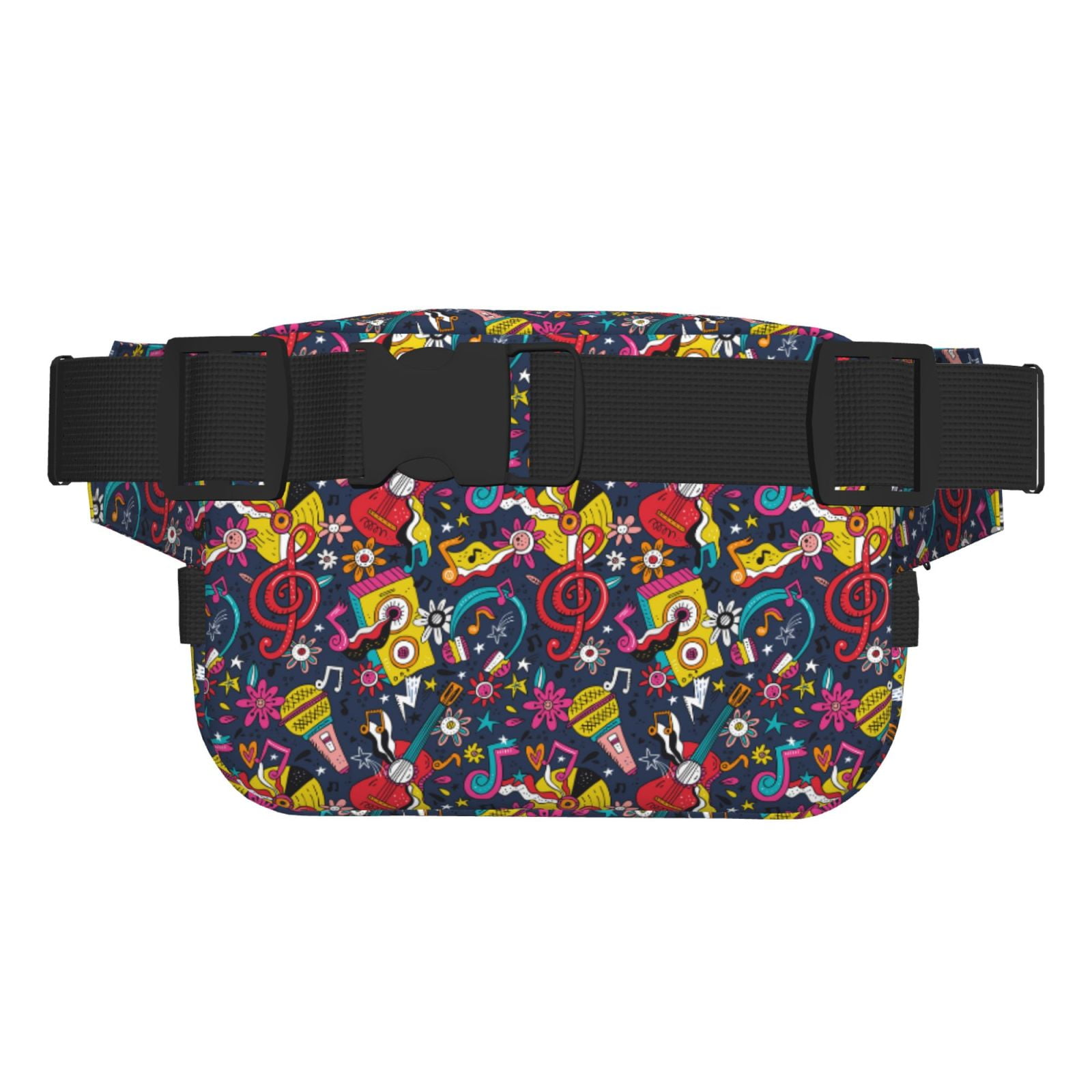 Hirioo Rock Music for Double Layer Waist Bag Adjustable Fanny Pack For Travel Running Hiking