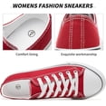 thumbnail image 5 of Women's and men's Classic Fashion White Low-Top Sneakers - Comfortable Lace-Up Canvas Shoes, 5 of 13